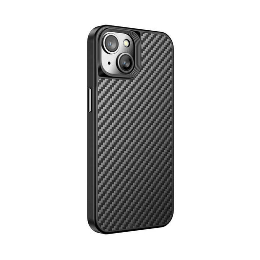 iPhone 14 Plus Kılıf Aramid Karbon Fiber M-safe Özellikli Wlons Radison Kapak