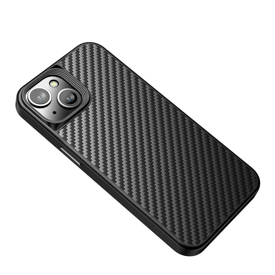 iPhone 14 Plus Kılıf Aramid Karbon Fiber M-safe Özellikli Wlons Radison Kapak