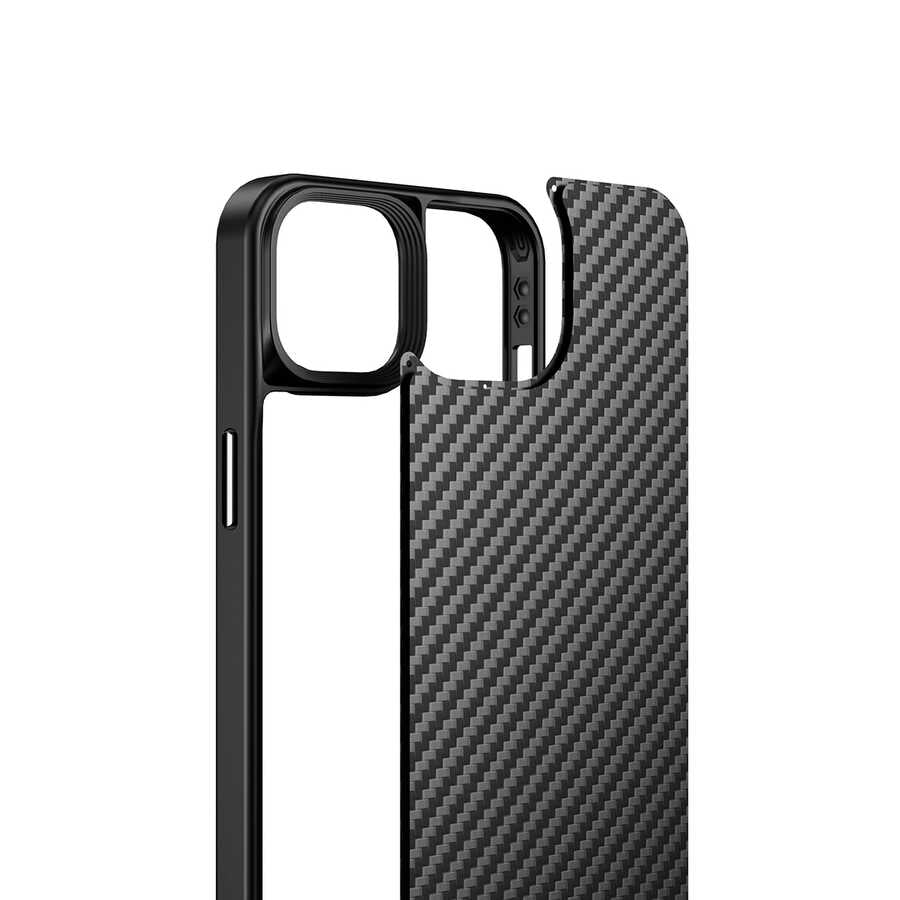 iPhone 14 Plus Kılıf Aramid Karbon Fiber M-safe Özellikli Wlons Radison Kapak