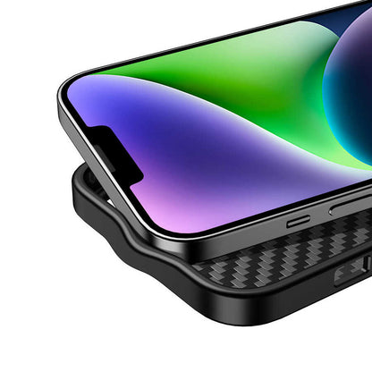 iPhone 14 Plus Kılıf Aramid Karbon Fiber M-safe Özellikli Wlons Radison Kapak