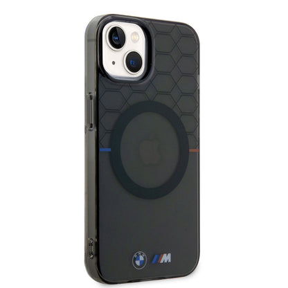 iPhone 14 Plus Kılıf BMW M-safe Şarj Özellikli Transparan M Dizayn Kapak