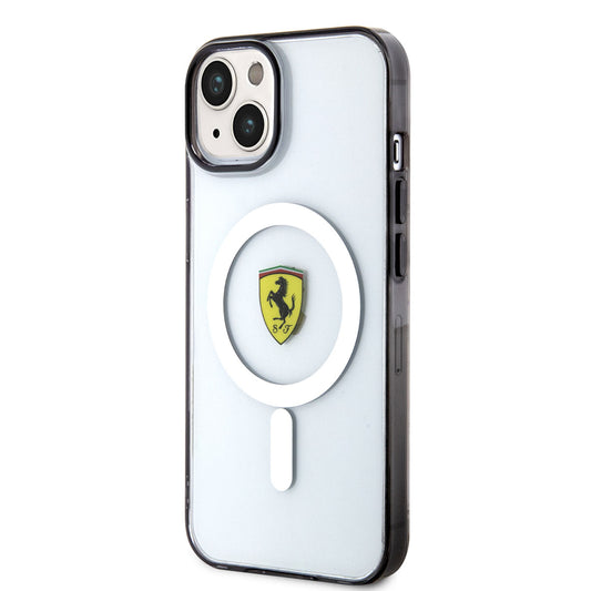 iPhone 14 Plus Kılıf Ferrari M-safe Şarj Özellikli Transparan Dizayn Kapak