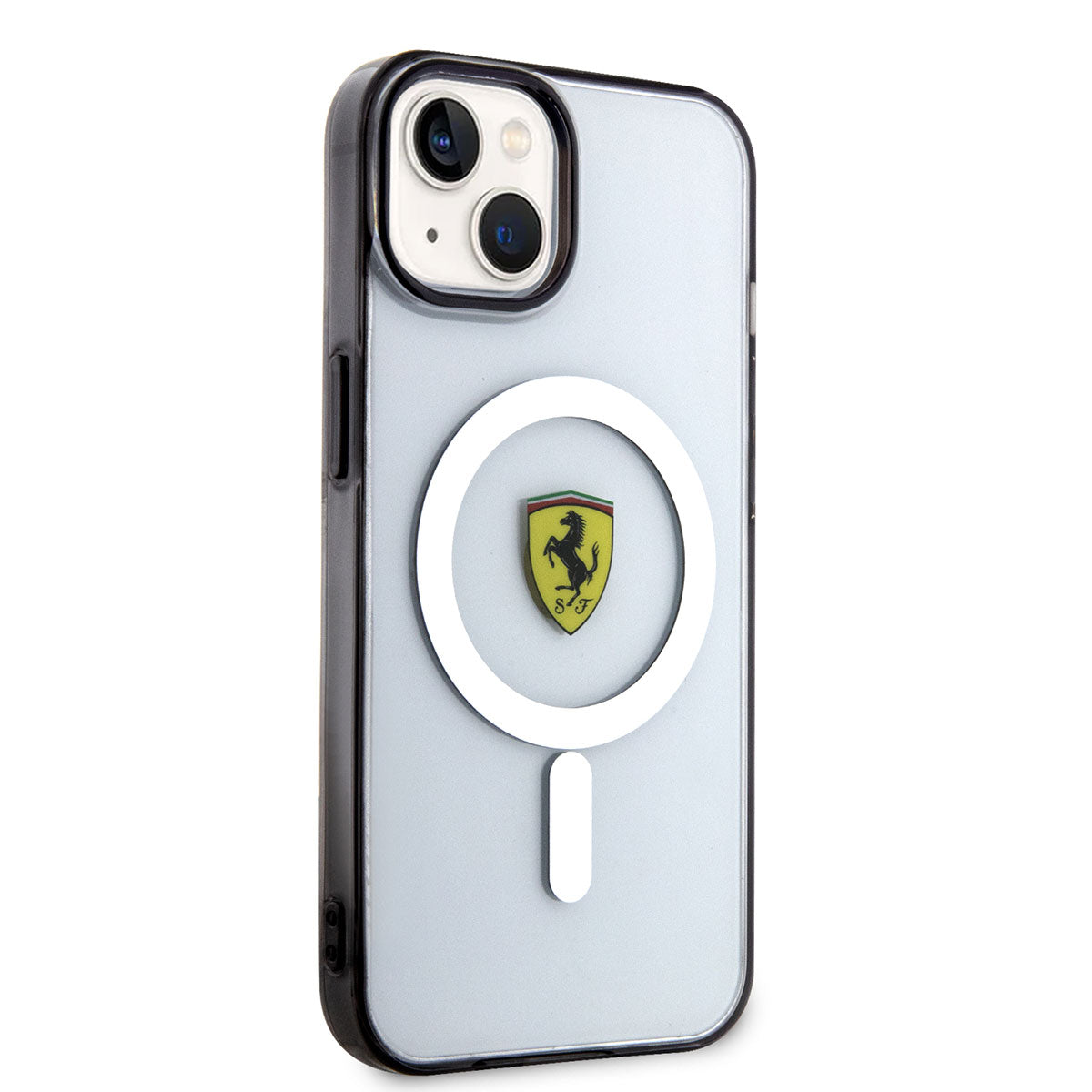 iPhone 14 Plus Kılıf Ferrari M-safe Şarj Özellikli Transparan Dizayn Kapak