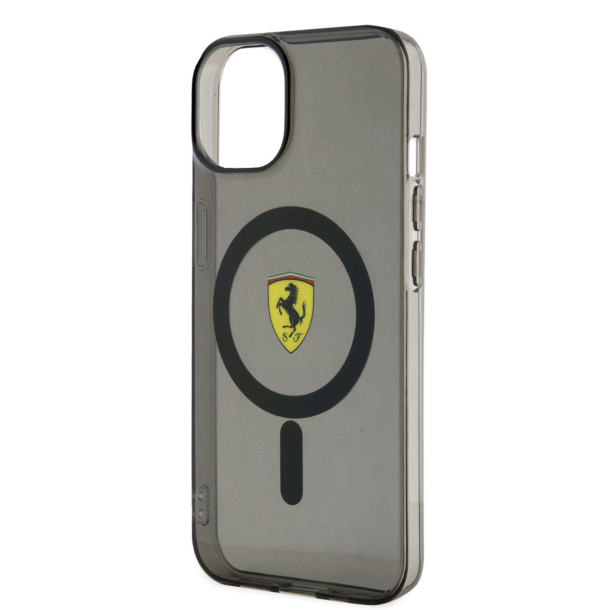 iPhone 14 Plus Kılıf Ferrari M-safe Şarj Özellikli Yarı Transparan Dizayn Kapak