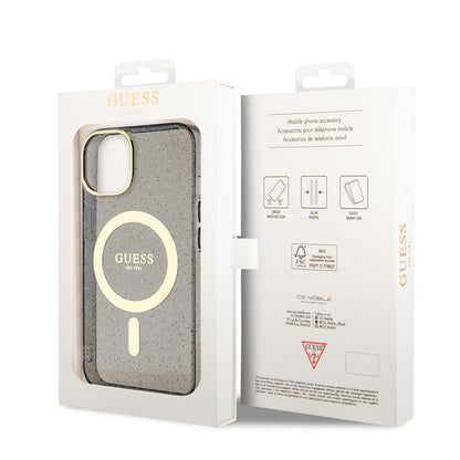 iPhone 14 Plus Kılıf GUESS M-safe Şarj Özellikli Glitter Kapak