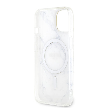 iPhone 14 Plus Kılıf GUESS M-safe Şarj Özellikli Mermer Desenli Kapak