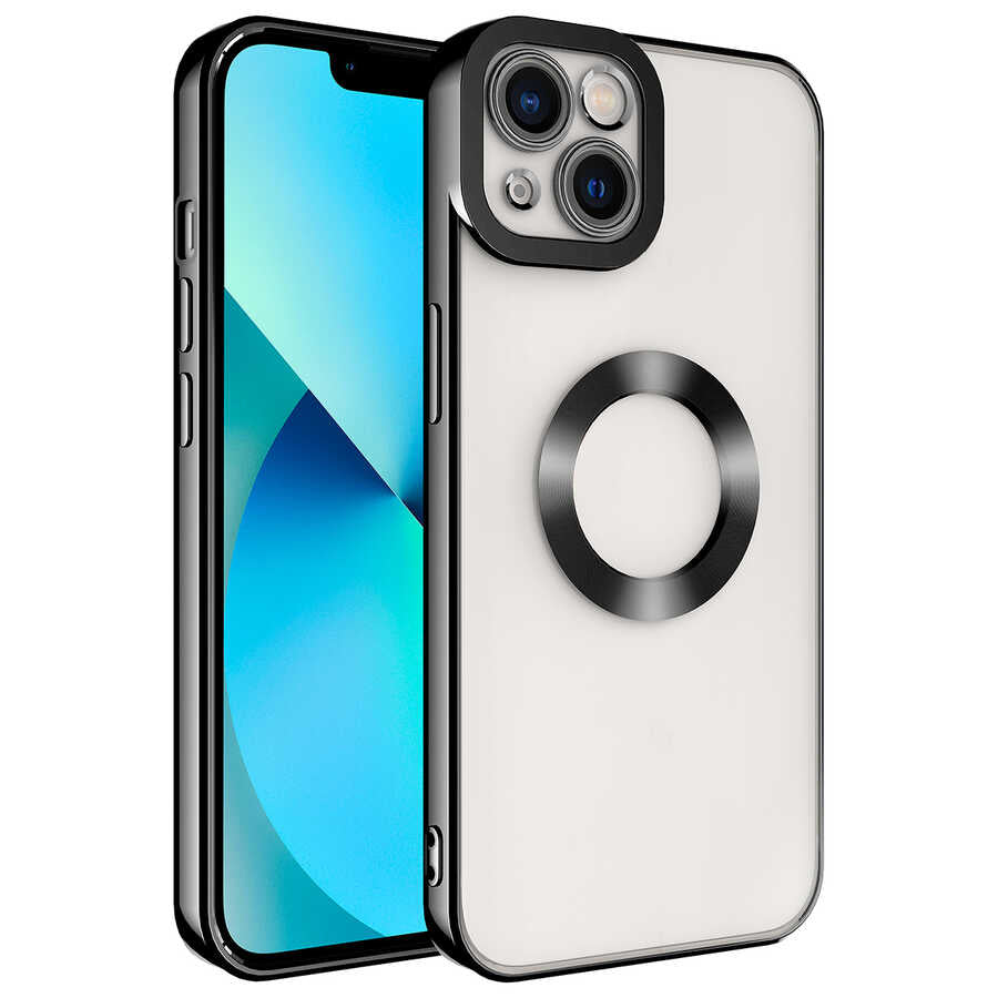 Apple iPhone 14 Plus Kılıf Kamera Korumalı Logo Gösteren Zore Omega Kapak