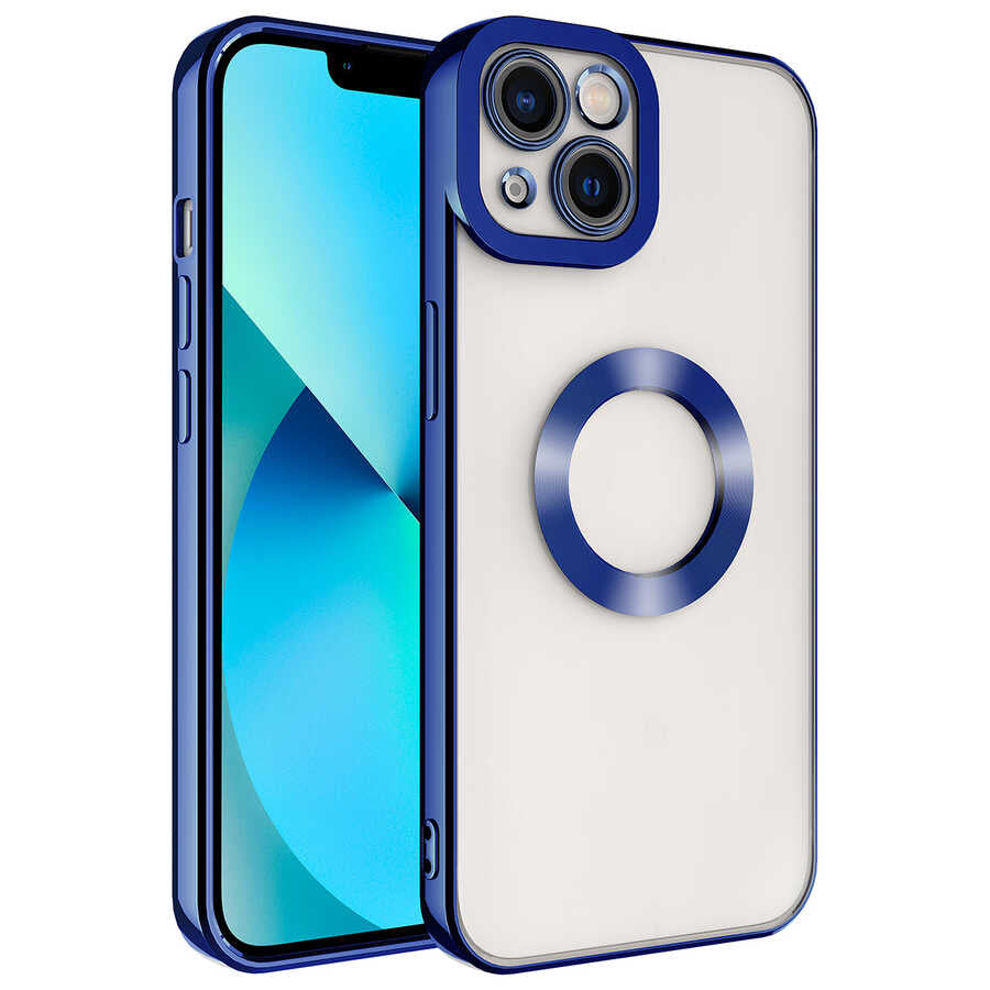 Apple iPhone 14 Plus Kılıf Kamera Korumalı Logo Gösteren Zore Omega Kapak