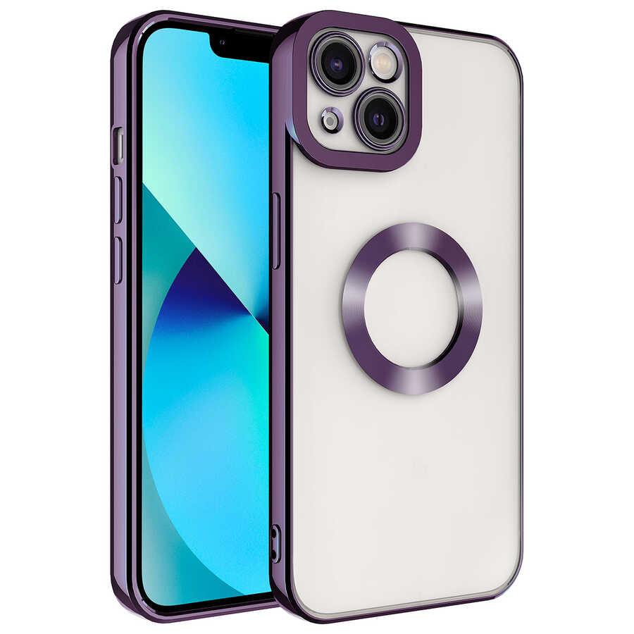 Apple iPhone 14 Plus Kılıf Kamera Korumalı Logo Gösteren Zore Omega Kapak