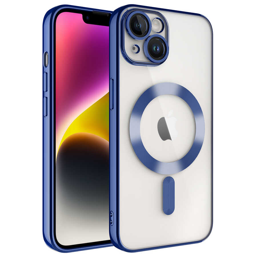 Apple iPhone 14 Plus Kılıf Kamera Korumalı M-safe Wireless Şarj Özellikli Zore Demre Kapak