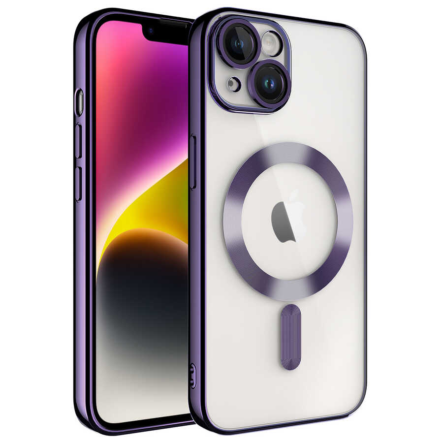 Apple iPhone 14 Plus Kılıf Kamera Korumalı M-safe Wireless Şarj Özellikli Zore Demre Kapak