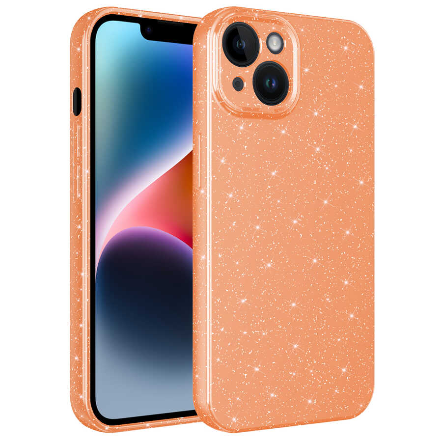 Apple iPhone 14 Plus Kılıf Kamera Korumalı Simli Lüks Zore Koton Kapak