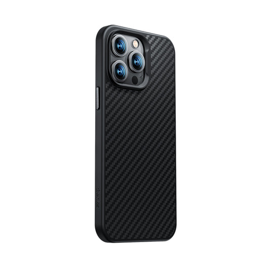 iPhone 14 Plus Kılıf Karbon Fiber M-safe Şarj Özellikli Benks Hybrid ArmorPro 1500D Kevlar Kapak