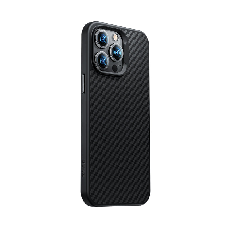 iPhone 14 Plus Kılıf Karbon Fiber M-safe Şarj Özellikli Benks Hybrid ArmorPro 1500D Kevlar Kapak