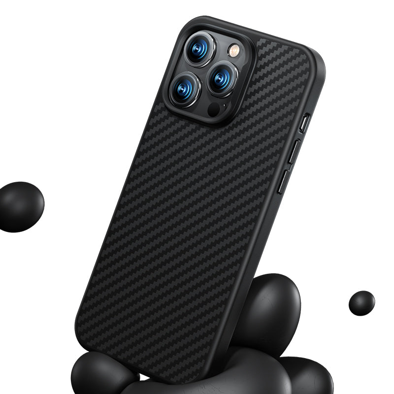 iPhone 14 Plus Kılıf Karbon Fiber M-safe Şarj Özellikli Benks Hybrid ArmorPro 1500D Kevlar Kapak