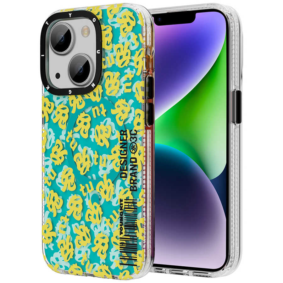 iPhone 14 Plus Kılıf M-safe Şarj Özellikli Youngkit Play Rabbit Serisi Kapak