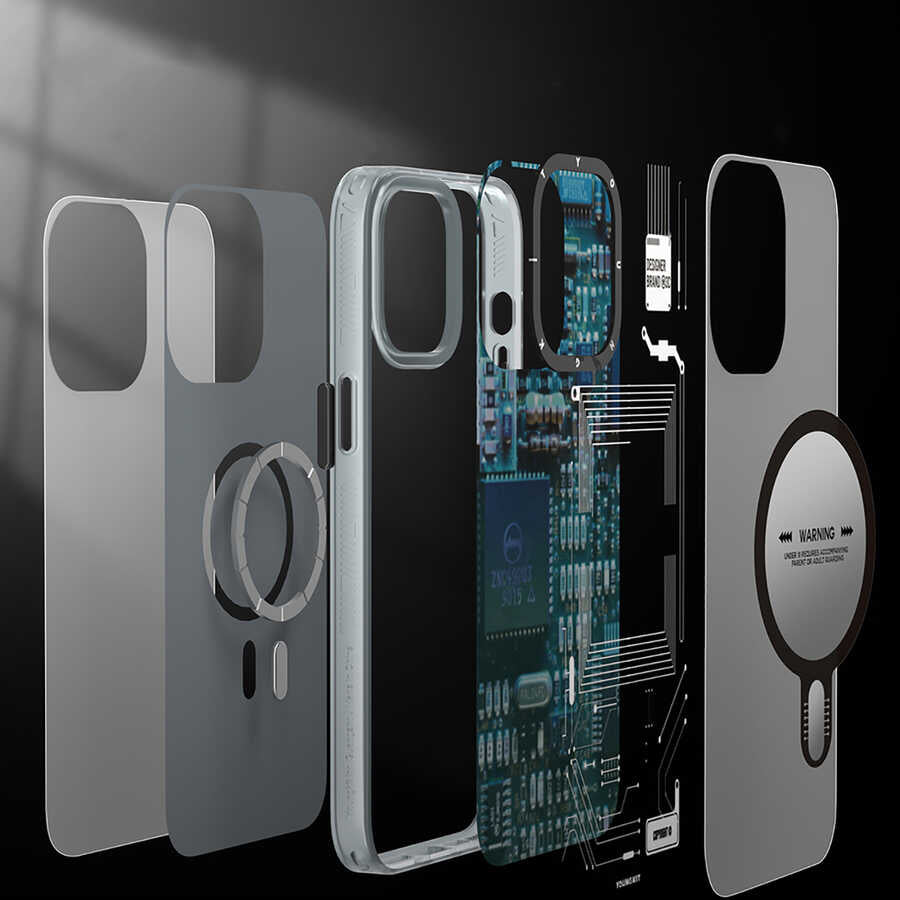 iPhone 14 Plus Kılıf M-safe Şarj Özellikli YoungKit Technology Serisi Kapak
