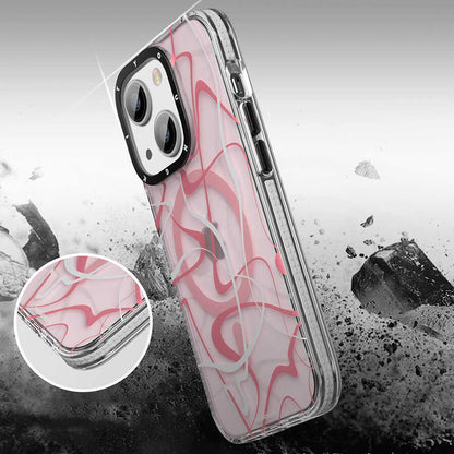 iPhone 14 Plus Kılıf M-safe Şarj Özellikli Youngkit Water-Ink Serisi Kapak