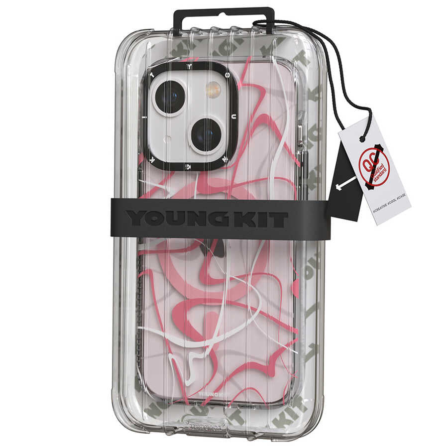 iPhone 14 Plus Kılıf M-safe Şarj Özellikli Youngkit Water-Ink Serisi Kapak