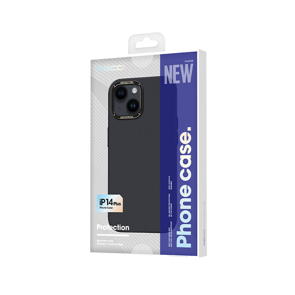 iPhone 14 Plus Kılıf Metal Kamera Çerçeveli Recci Glaze Serisi Kapak