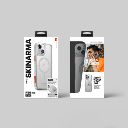 iPhone 14 Plus Kılıf SkinArma Şeffaf Airbag Tasarımlı M-safe Şarj Özellikli Saido Kapak