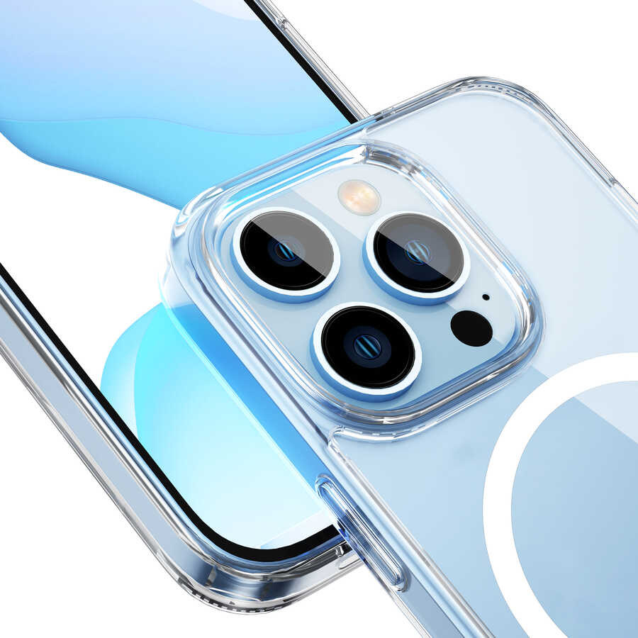 iPhone 14 Plus Kılıf Standlı M-safe Wireless Şarj Özellikli Wiwu Aurora Serisi Kapak