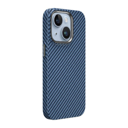 iPhone 14 Plus Kılıf Wiwu Karbon Fiber Görünümlü M-safe Wireless Şarj Özellikli Kabon Kapak