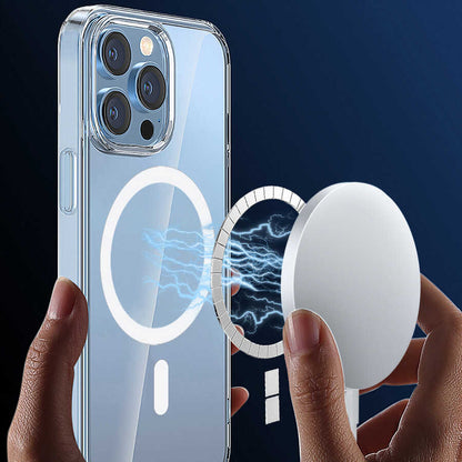 iPhone 14 Plus Wiwu M-safe Şarj Özellikli Lens Korumalı Şeffaf Silikon Kapak