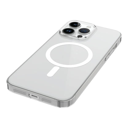 Apple iPhone 14 Pro Kamera Korumalı M-Safe Şarj Özellikli Şeffaf Zore London Sert PC Kapak
