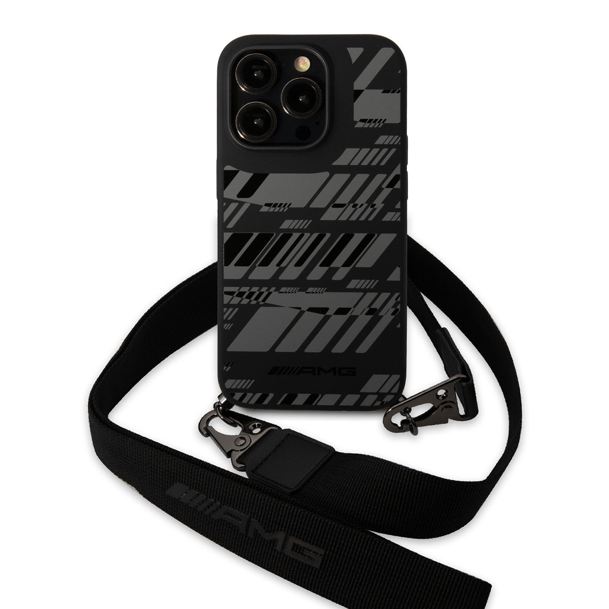 iPhone 14 Pro Kılıf AMG Liquid Silikon Strap Telefon Askılı Grafik Dizayn Kapak