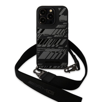 iPhone 14 Pro Kılıf AMG Liquid Silikon Strap Telefon Askılı Grafik Dizayn Kapak
