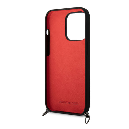 iPhone 14 Pro Kılıf AMG Liquid Silikon Strap Telefon Askılı Grafik Dizayn Kapak