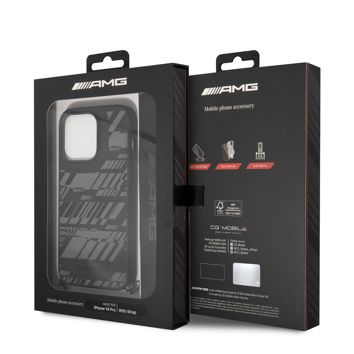 iPhone 14 Pro Kılıf AMG Liquid Silikon Strap Telefon Askılı Grafik Dizayn Kapak
