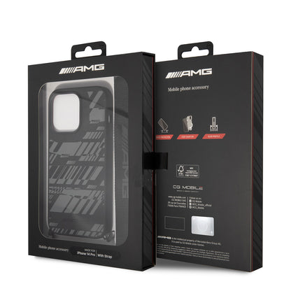 iPhone 14 Pro Kılıf AMG Liquid Silikon Strap Telefon Askılı Grafik Dizayn Kapak