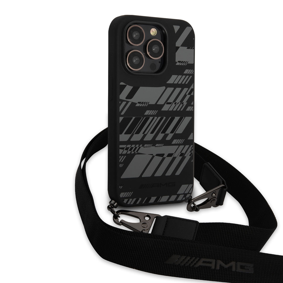 iPhone 14 Pro Kılıf AMG Liquid Silikon Strap Telefon Askılı Grafik Dizayn Kapak