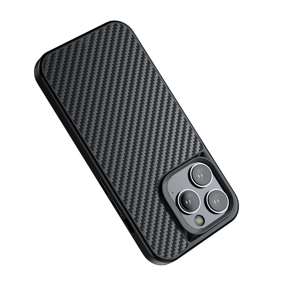 iPhone 14 Pro Kılıf Aramid Karbon Fiber M-safe Özellikli Wlons Radison Kapak