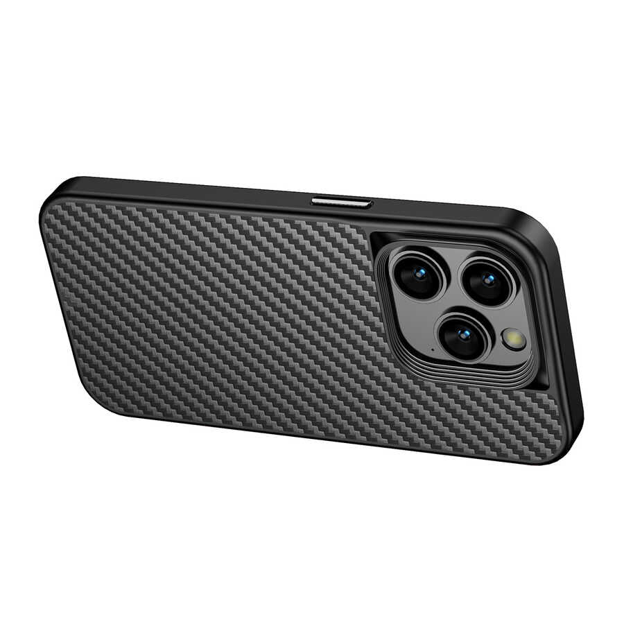 iPhone 14 Pro Kılıf Aramid Karbon Fiber M-safe Özellikli Wlons Radison Kapak