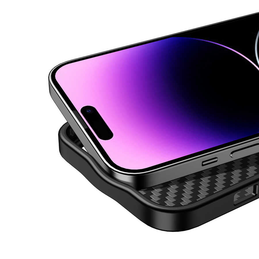 iPhone 14 Pro Kılıf Aramid Karbon Fiber M-safe Özellikli Wlons Radison Kapak