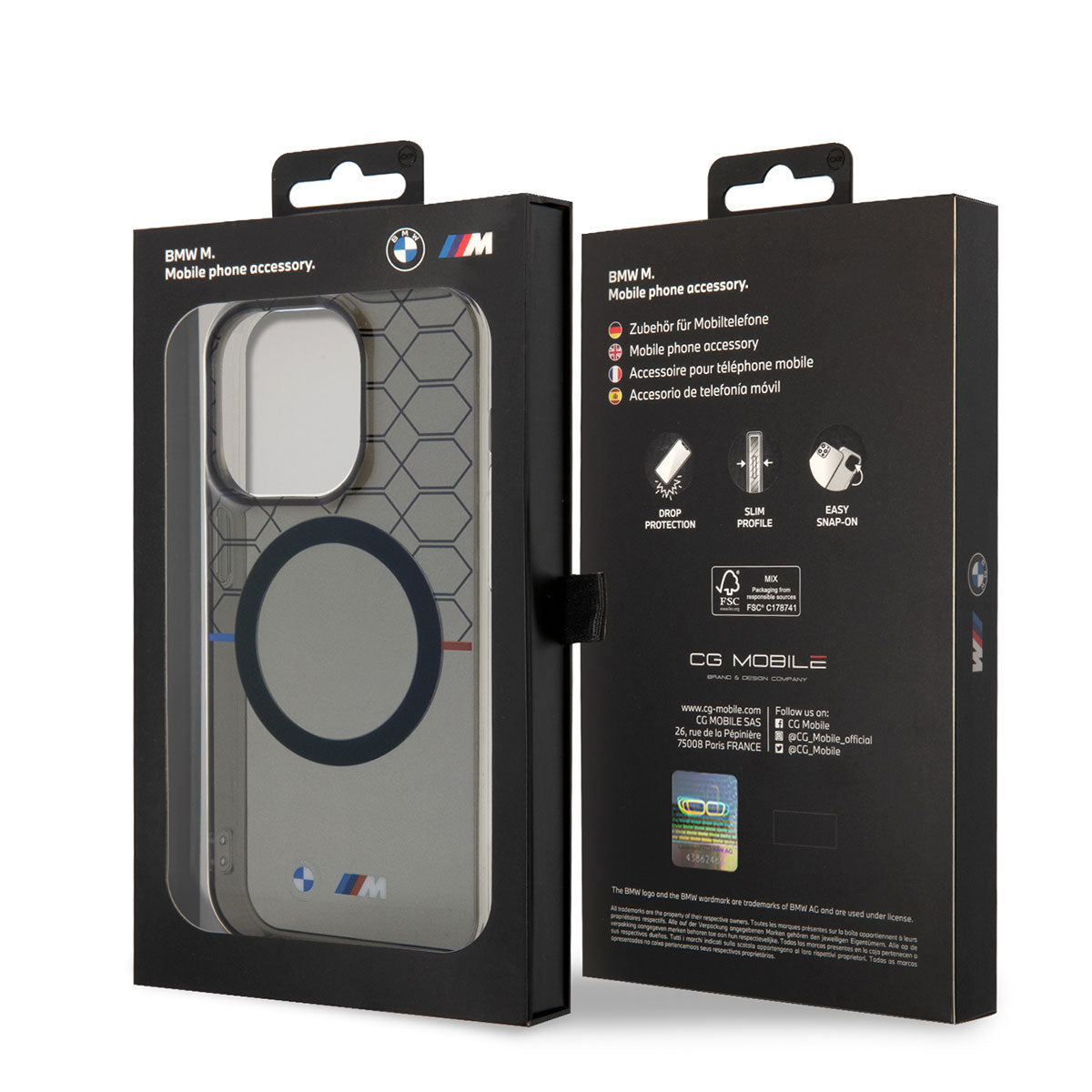 iPhone 14 Pro Kılıf BMW M-safe Şarj Özellikli Transparan M Dizayn Kapak