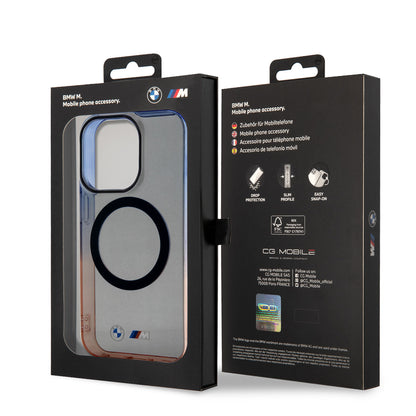 iPhone 14 Pro Kılıf BMW M-safe Şarj Özellikli Transparan Renk Geçişli Dizayn Kapak