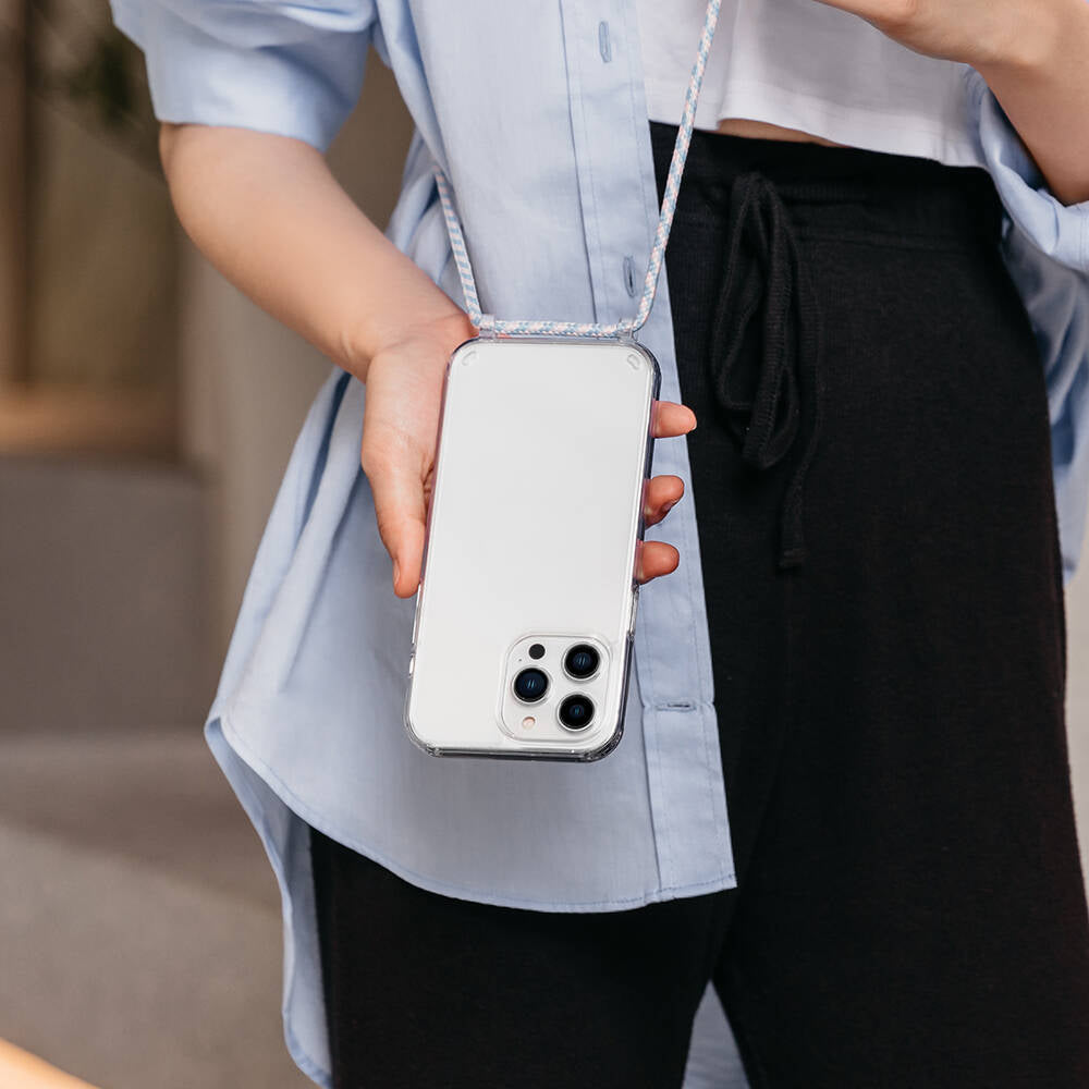 iPhone 14 Pro Kılıf Boyun Askılı Şok Önleyicili Şeffaf Lisanslı Switcheasy Play Kapak
