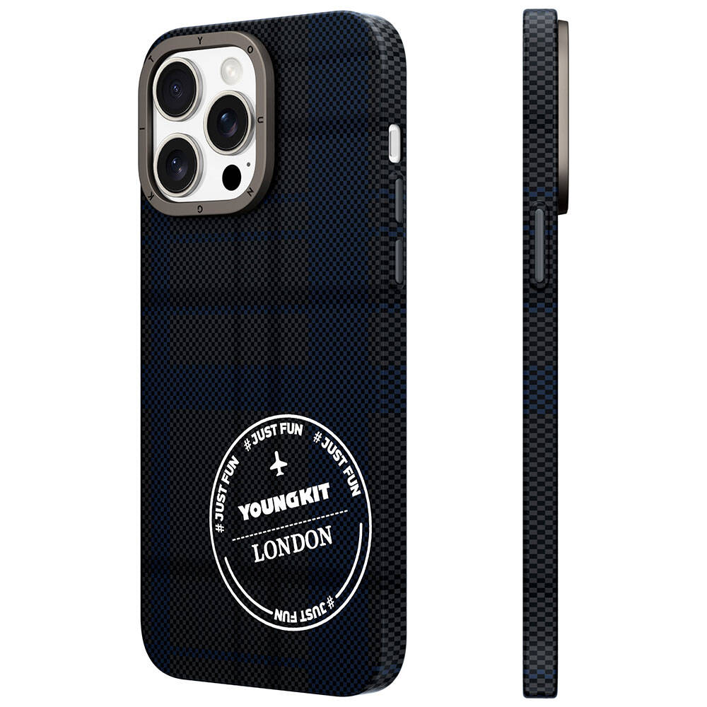 iPhone 14 Pro Kılıf Ekose Desenli Youngkit Gezhi Serisi Kapak