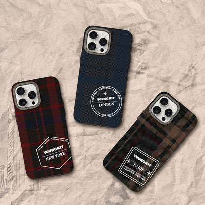 iPhone 14 Pro Kılıf Ekose Desenli Youngkit Gezhi Serisi Kapak