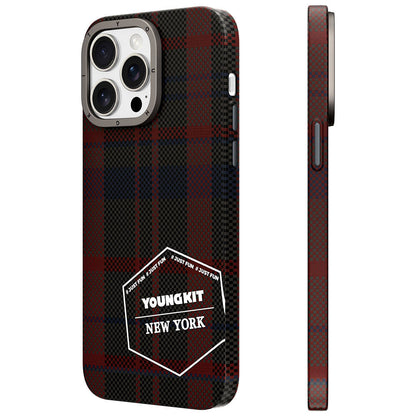 iPhone 14 Pro Kılıf Ekose Desenli Youngkit Gezhi Serisi Kapak