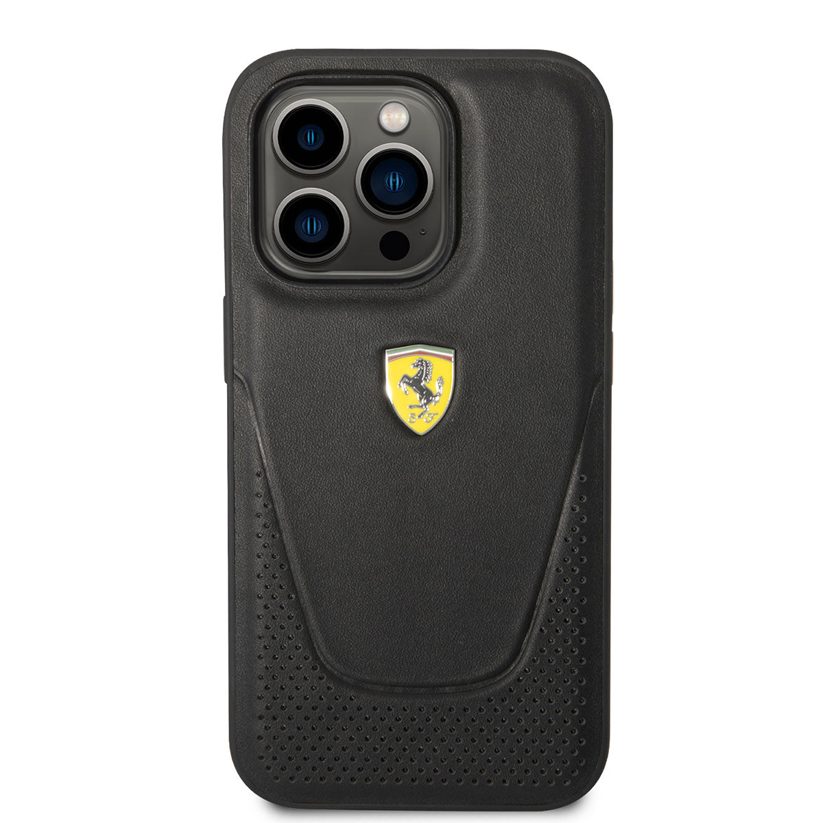 iPhone 14 Pro Kılıf Ferrari Deri Delikli Dizayn Kapak