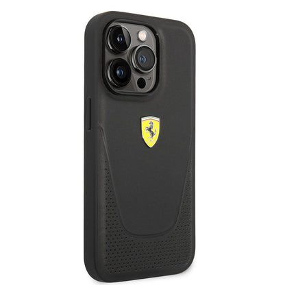 iPhone 14 Pro Kılıf Ferrari Deri Delikli Dizayn Kapak