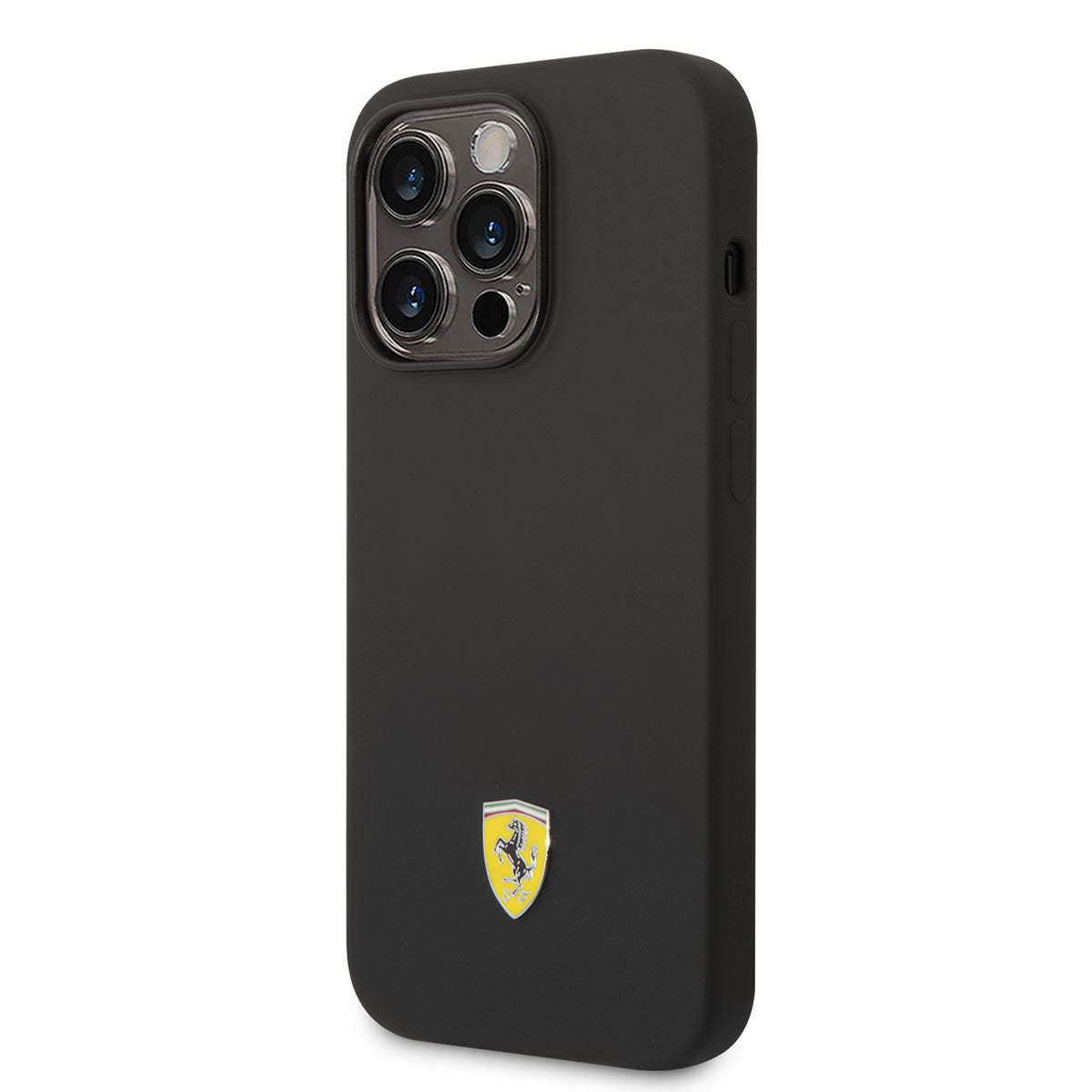 iPhone 14 Pro Kılıf Ferrari M-safe Şarj Özellikli Silikon Metal Logo Dizayn Kapak
