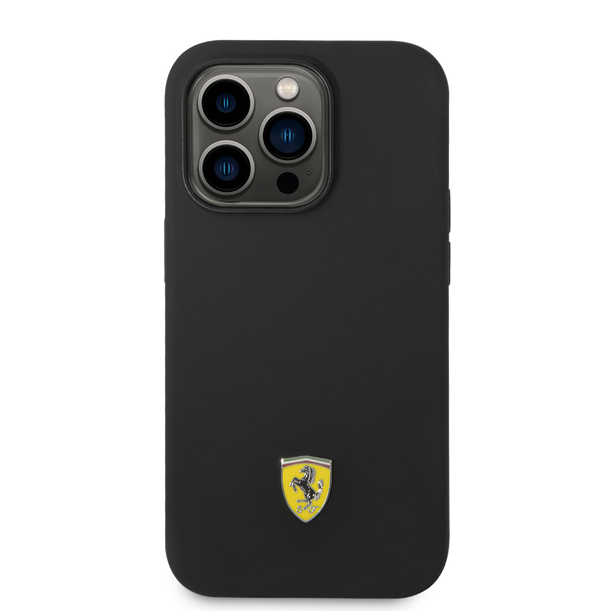 iPhone 14 Pro Kılıf Ferrari M-safe Şarj Özellikli Silikon Metal Logo Dizayn Kapak