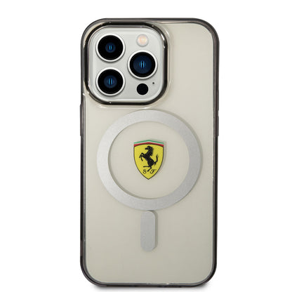 iPhone 14 Pro Kılıf Ferrari M-safe Şarj Özellikli Transparan Dizayn Kapak