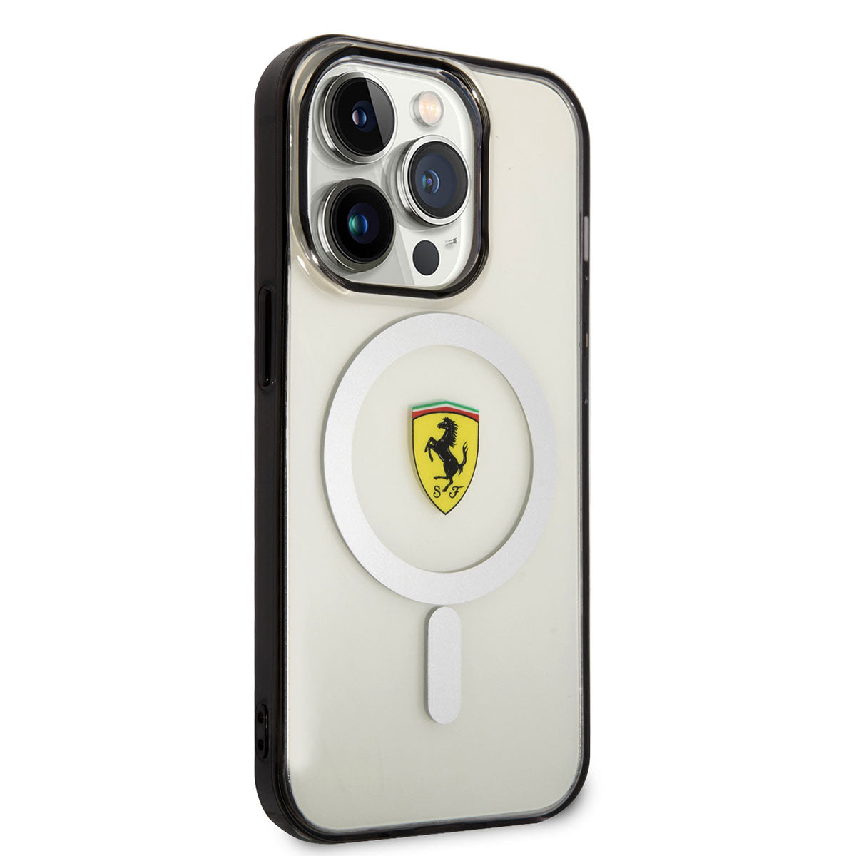 iPhone 14 Pro Kılıf Ferrari M-safe Şarj Özellikli Transparan Dizayn Kapak